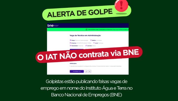  IAT alerta para golpe do emprego falso em nome do órgão ambiental 